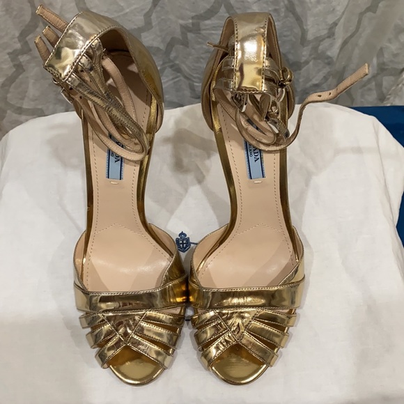 Prada Metallic Gold Sandals - Picture 5 of 11